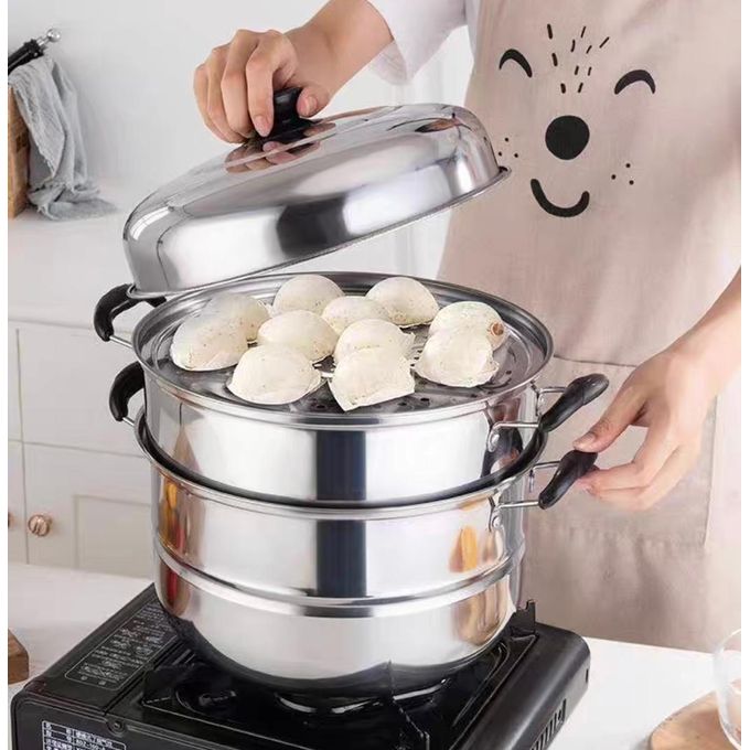 Nine 28cm 2 In 1 Stainless Steel Steaming Pot - Image 3