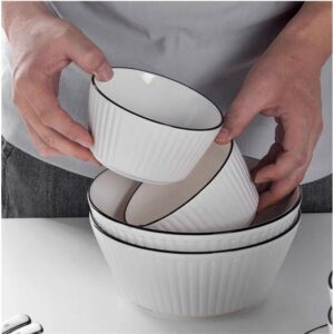 Nine Simple Style Ceramic Glass Bowl (4pcs)